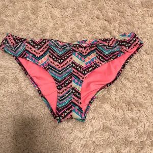 PINK VS ruched cheeky bikini bottoms size M